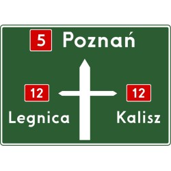 Znak kierunku i miejscowości E-1