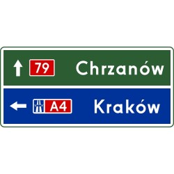 Znak kierunku i miejscowości E-2e