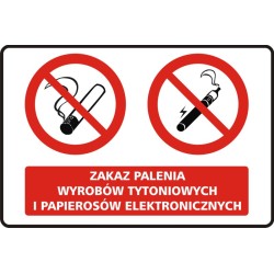 Tabliczka "Zakaz palenia wyrobów tytoniowych i papierosów elektronicznych"